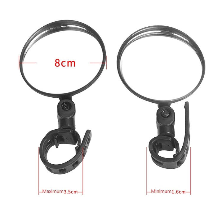 2 Peças Espelho Retrovisor Traseiro para Scooter Xiaomi, Espelho para Bicicleta Redondo, Oval