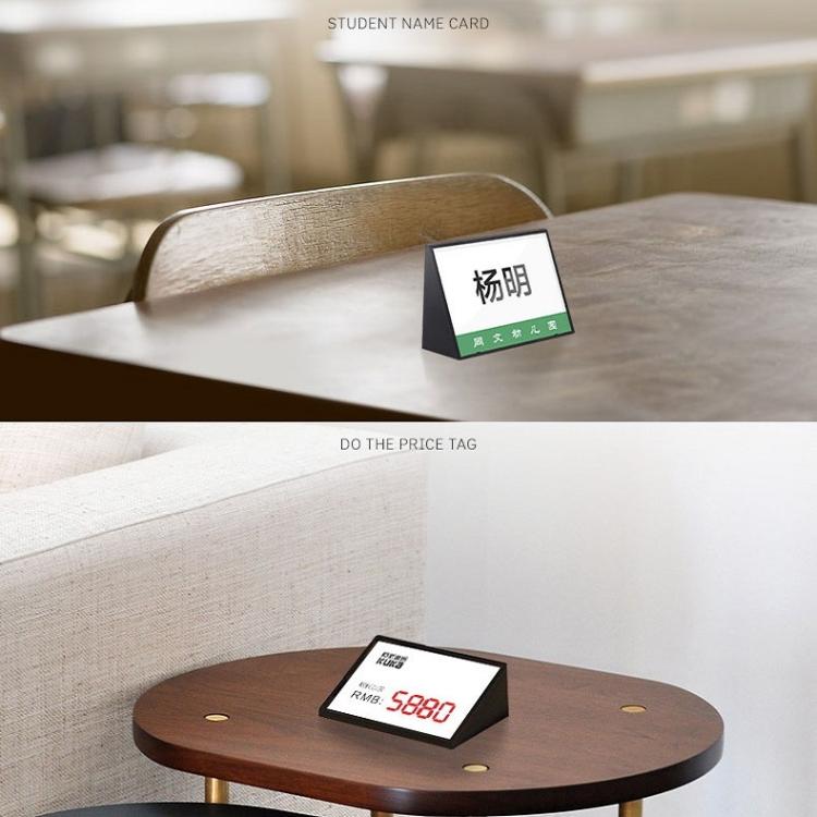 Acrylic Triangle Price Tag Student Desk Seat Board (White), 7.4x10.5cm (White), 7.4x5.3cm (Black), 7.4x10.5cm (Black)