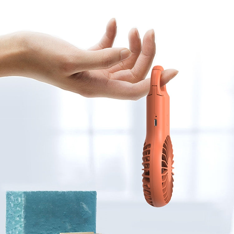 Ventoinha Portátil Pequena de Bolso, Recarregável, USB para Exterior com Luz de 7 Cores, Rosa, Verde Militar, Laranja