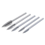 5 PCS / Conjunto Cortador de Fresagem de Três Lâminas Pontiagudas em Aço Branco para Trabalhos em Madeira, Faca Eléctrica para Gravação