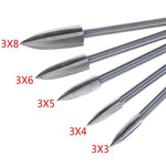 5 PCS / Conjunto Cortador de Fresagem de Três Lâminas Pontiagudas em Aço Branco para Trabalhos em Madeira, Faca Eléctrica para Gravação