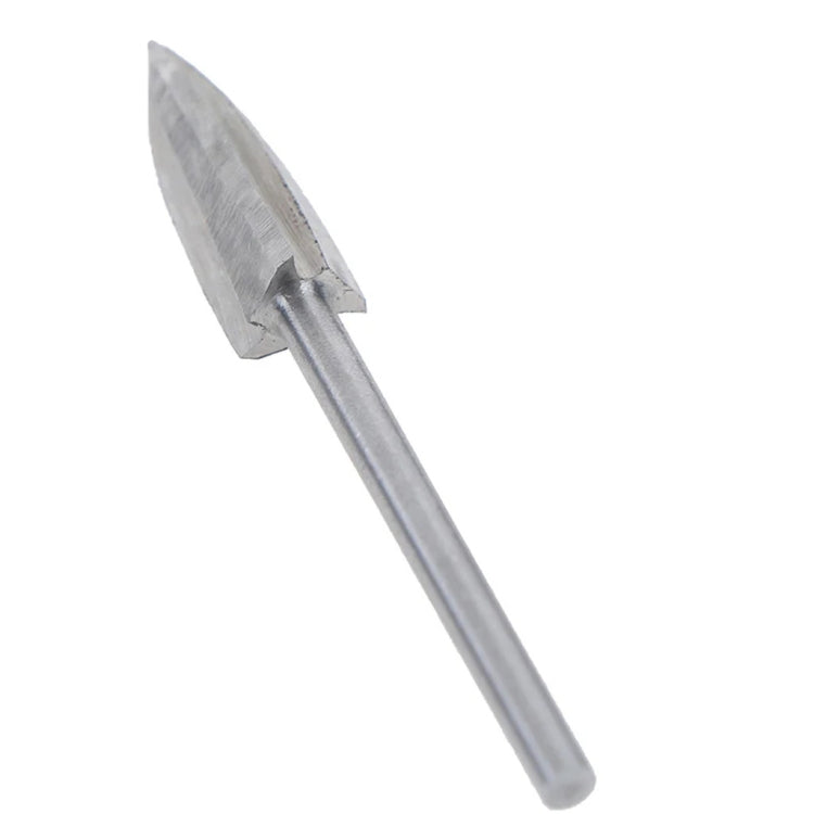 5 PCS / Conjunto Cortador de Fresagem de Três Lâminas Pontiagudas em Aço Branco para Trabalhos em Madeira, Faca Eléctrica para Gravação