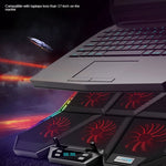 Base de arrefecimento para portátil COOLCOLD RGB com seis ventoinhas ajustáveis, versão colorida 5V, versão sinfonia 12 com toque 5V