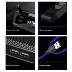 Base de arrefecimento para portátil COOLCOLD RGB com seis ventoinhas ajustáveis, versão colorida 5V, versão sinfonia 12 com toque 5V