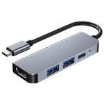 Estação de Acoplamento HUB Multifuncional BYL-2011 4 em 1 USB-C / Tipo-C para HDMI 4K + USB 3.0 + USB 2.0 + Portas de Carregamento PD USB-C / Tipo-C, 4 em 1
