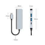 Estação de Acoplamento HUB Multifuncional BYL-2011 4 em 1 USB-C / Tipo-C para HDMI 4K + USB 3.0 + USB 2.0 + Portas de Carregamento PD USB-C / Tipo-C, 4 em 1