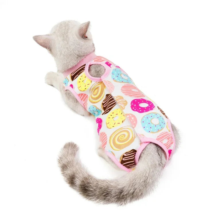 Roupa Feminina para Gato Respirável e Anti-Lambedura para Esterilização, S, M, L, XL