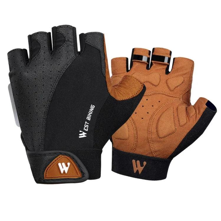 Luvas para motociclista WEST BIKING YP0211196, dedo curto, absorção de choque, antiderrapantes, equipamento de condução, S, M, L, XL