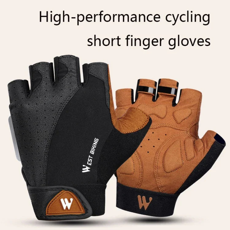Luvas para motociclista WEST BIKING YP0211196, dedo curto, absorção de choque, antiderrapantes, equipamento de condução, S, M, L, XL