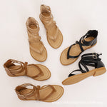 Sandálias de Verão para Senhora com Tiras Cruzadas Estilo Romano Sapatos Retro de Salto Baixo, 36, 37, 38, 39, 40, 41, 42