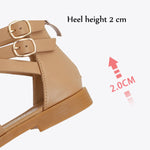 Sandálias de Verão para Senhora com Tiras Cruzadas Estilo Romano Sapatos Retro de Salto Baixo, 36, 37, 38, 39, 40, 41, 42