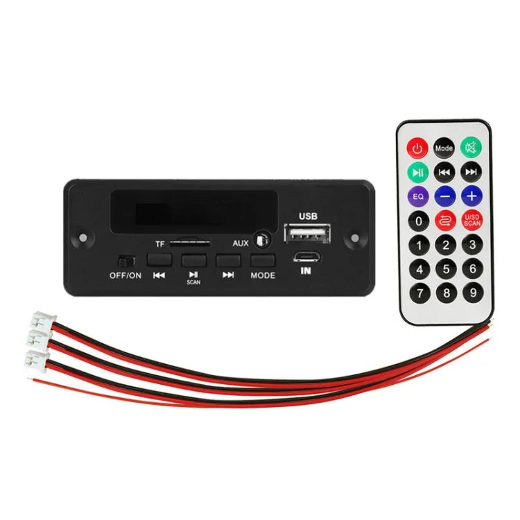 Placa de Decodificação MP3 com Amplificador de Potência e Pasta 12V com Placa Principal de Gravação de Chamadas com Bluetooth, Placa de Decodificação MP3