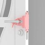 Trava Silenciosa para Porta de Quarto com Urso de Desenho Animado, Almofada de Proteção Anti-Colisão, Verde, Rosa, Café, Damasco, Branco