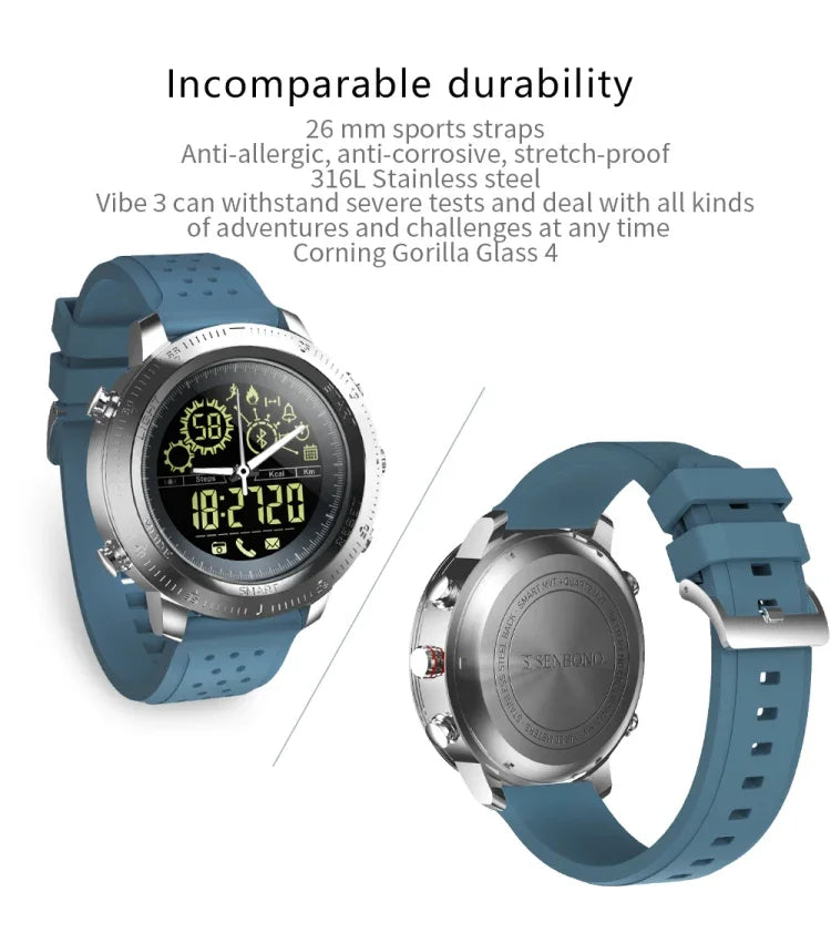 NX02 Smartwatch Desportivo IP67 à Prova de Água Suporte Rastreador de Calorias Pedómetro Smartwatch Cronómetro Lembrete de Chamadas e SMS
