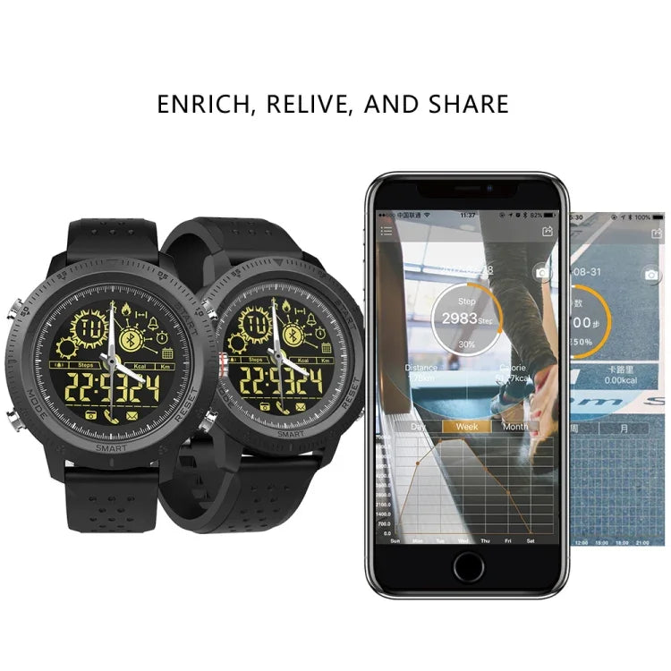 NX02 Smartwatch Desportivo IP67 à Prova de Água Suporte Rastreador de Calorias Pedómetro Smartwatch Cronómetro Lembrete de Chamadas e SMS
