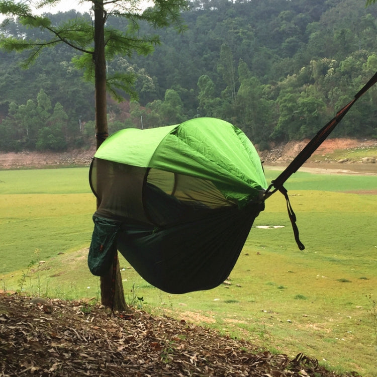 Rede de Dormir de Tecido Pára-quedas com Mosquiteiro e Sombreiro Anti-Mosquito para Exterior, Simples ou Dupla, Balanço Suspenso, Tenda Aérea, 270x140cm (Azul / Azul Claro), 270 x 140cm (Rosa Azul)