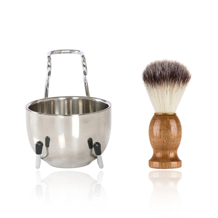 B3004 Conjunto de 3 Peças Ferramentas de Estilo Masculino Escova de Barba de Nylon Suporte Tigela de Espuma