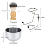 B3004 Conjunto de 3 Peças Ferramentas de Estilo Masculino Escova de Barba de Nylon Suporte Tigela de Espuma