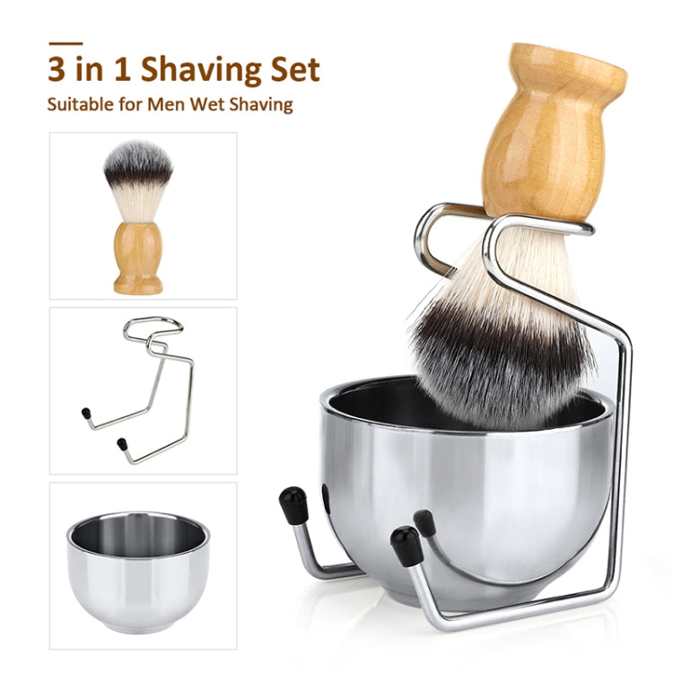 B3004 Conjunto de 3 Peças Ferramentas de Estilo Masculino Escova de Barba de Nylon Suporte Tigela de Espuma