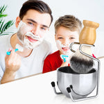 B3004 Conjunto de 3 Peças Ferramentas de Estilo Masculino Escova de Barba de Nylon Suporte Tigela de Espuma