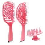 Conjunto de 3 Pentes de Salão de Cabelo Cacheado de Plástico 3 em 1 Pente Oco de Massagem e Pente Mosquito, 3 em 1 Rosa, 3 em 1 Verde, 3 em 1 Preto, 3 em 1 Azul