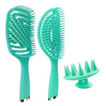 Conjunto de 3 Pentes de Salão de Cabelo Cacheado de Plástico 3 em 1 Pente Oco de Massagem e Pente Mosquito, 3 em 1 Rosa, 3 em 1 Verde, 3 em 1 Preto, 3 em 1 Azul