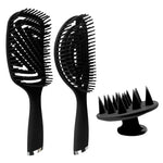 Conjunto de 3 Pentes de Salão de Cabelo Cacheado de Plástico 3 em 1 Pente Oco de Massagem e Pente Mosquito, 3 em 1 Rosa, 3 em 1 Verde, 3 em 1 Preto, 3 em 1 Azul
