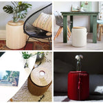 Banco Dobrável Curto SH-236, Banco Multifuncional Conveniente para Casa, Castanho, Branco, Vermelho, Preto, Rosa, Roxo, Verde, Azul, Amarelo, Laranja