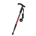 JUNGLELEOPARD Bastão de Trekking de Liga de Alumínio com Punho Curvo de Quatro Secções, Vermelho#52-110cm, Preto#52-110cm, Azul#52-110cm, Prateado Branco#52-110cm