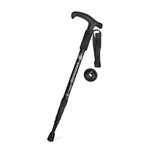 JUNGLELEOPARD Bastão de Trekking de Liga de Alumínio com Punho Curvo de Quatro Secções, Vermelho#52-110cm, Preto#52-110cm, Azul#52-110cm, Prateado Branco#52-110cm