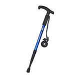 JUNGLELEOPARD Bastão de Trekking de Liga de Alumínio com Punho Curvo de Quatro Secções, Vermelho#52-110cm, Preto#52-110cm, Azul#52-110cm, Prateado Branco#52-110cm
