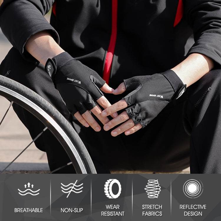 Luvas para ciclismo em montanha WEST BIKING YP0211210, dedo curto, respiráveis e antiderrapantes, equipamento de condução, M, L, XL