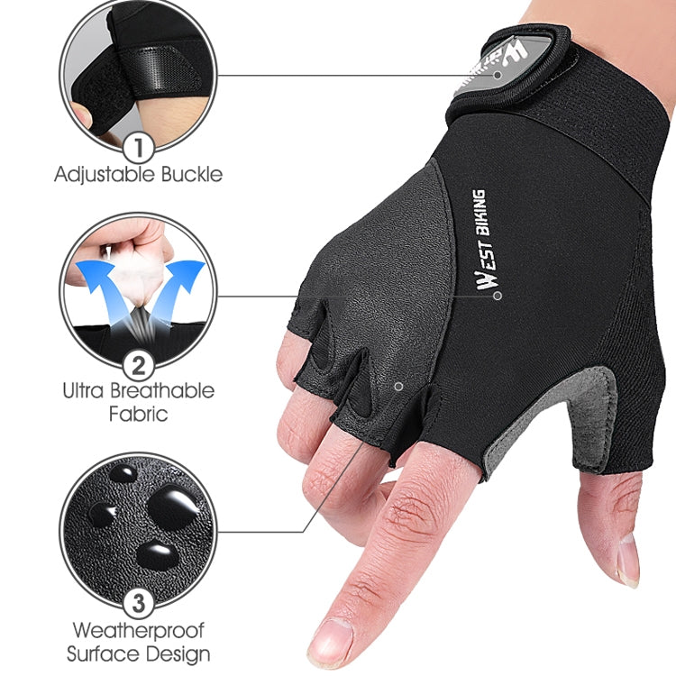 Luvas para ciclismo em montanha WEST BIKING YP0211210, dedo curto, respiráveis e antiderrapantes, equipamento de condução, M, L, XL