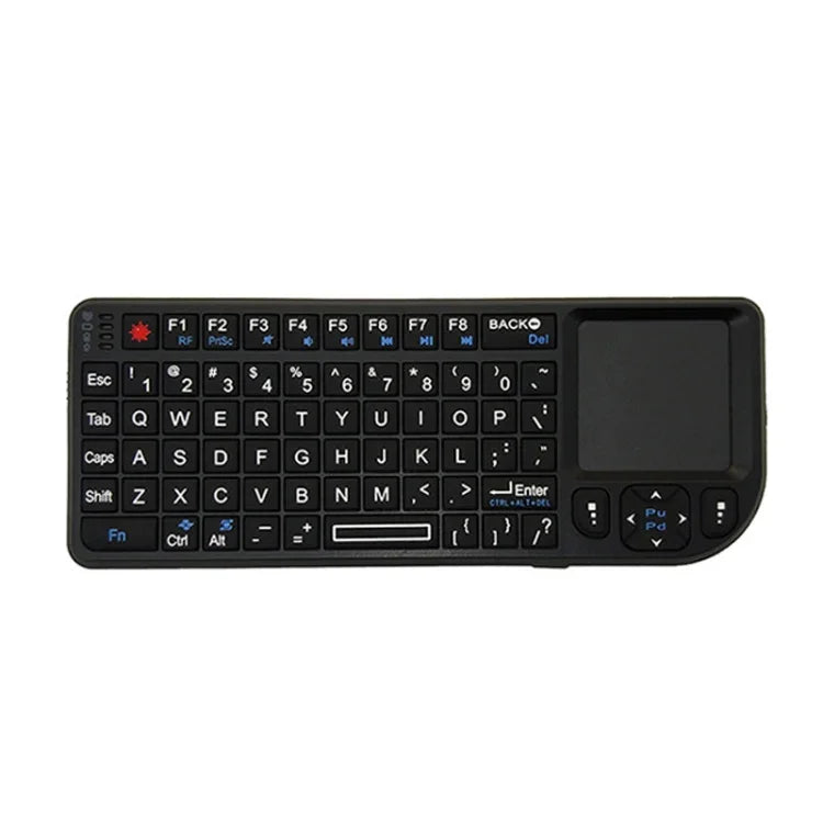 Mini rato e teclado sem fios A8 com teclado touchpad laser, retroiluminação branca em inglês, retroiluminação colorida em inglês