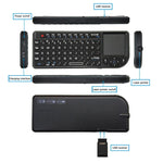 Mini rato e teclado sem fios A8 com teclado touchpad laser, retroiluminação branca em inglês, retroiluminação colorida em inglês