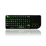 Mini rato e teclado sem fios A8 com teclado touchpad laser, retroiluminação branca em inglês, retroiluminação colorida em inglês