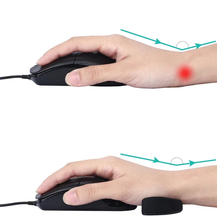 Descanso de Pulso em Silicone para Rato, Apoio para Palma Móvel, Descanso de Mão para Escritório, Versão para Mão Direita, Preto Mão Direita
