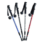 JUNGLELEOPARD Bastão de Trekking de Liga de Alumínio com Punho Reto de Três Secções, Muletas Multifuncionais para Caminhada, Vermelho#66-135cm, Azul#66-135cm, Preto#66-135cm, Prateado Branco#66-135cm