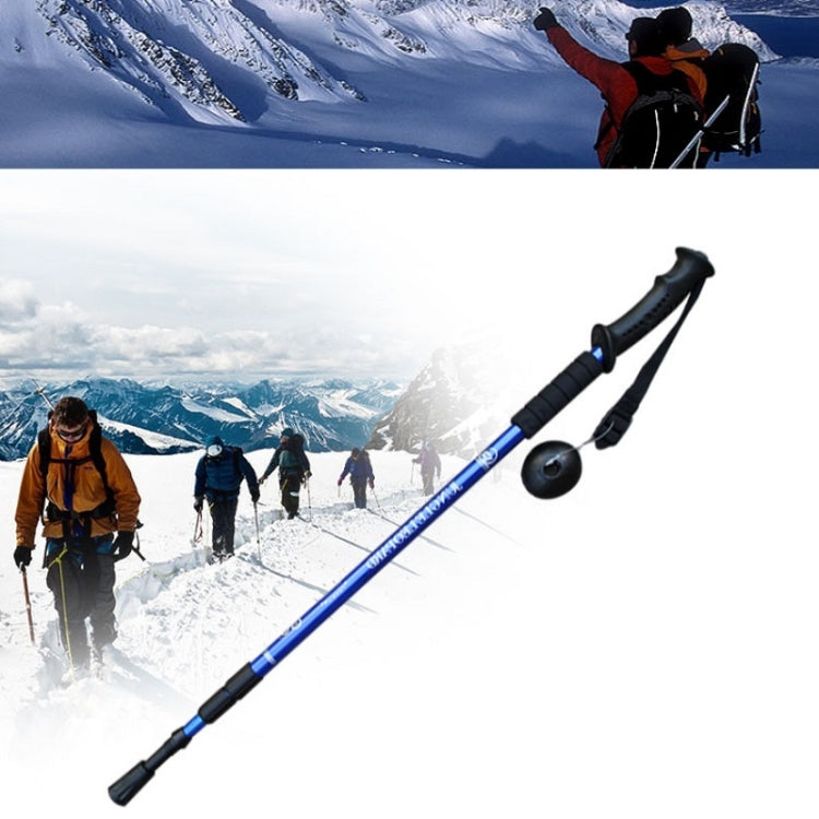 JUNGLELEOPARD Bastão de Trekking de Liga de Alumínio com Punho Reto de Três Secções, Muletas Multifuncionais para Caminhada, Vermelho#66-135cm, Azul#66-135cm, Preto#66-135cm, Prateado Branco#66-135cm