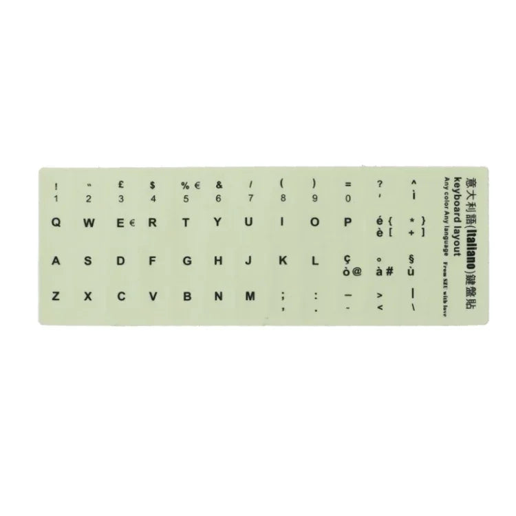3 autocolantes luminosos para teclado para computador portátil e de secretária, autocolantes para teclado em inglês, árabe, russo com letras pretas, inglês, italiano, alemão, espanhol, japonês, francês, coreano, hebraico, tailandês