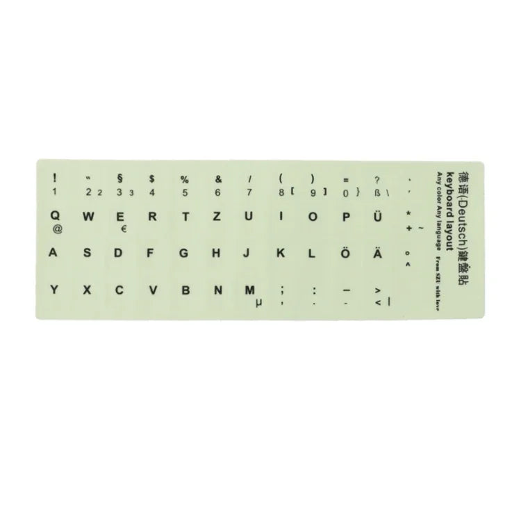 3 autocolantes luminosos para teclado para computador portátil e de secretária, autocolantes para teclado em inglês, árabe, russo com letras pretas, inglês, italiano, alemão, espanhol, japonês, francês, coreano, hebraico, tailandês