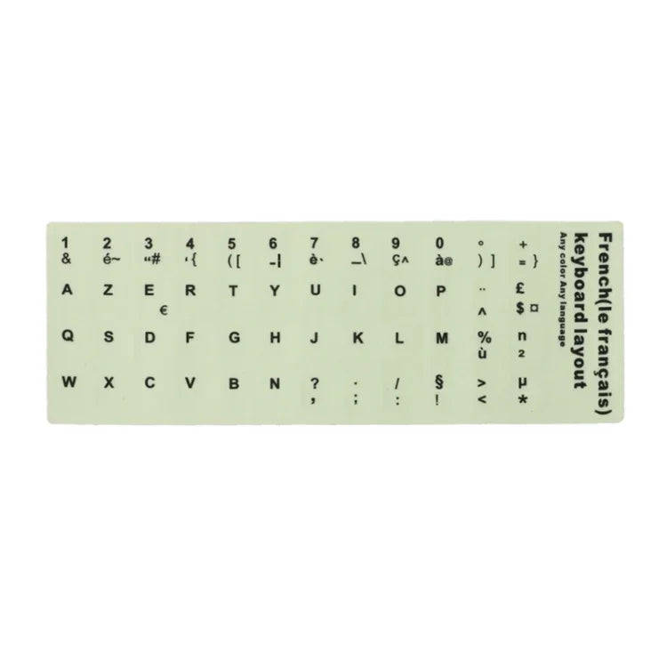 3 autocolantes luminosos para teclado para computador portátil e de secretária, autocolantes para teclado em inglês, árabe, russo com letras pretas, inglês, italiano, alemão, espanhol, japonês, francês, coreano, hebraico, tailandês
