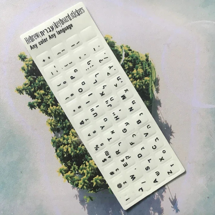 3 autocolantes luminosos para teclado para computador portátil e de secretária, autocolantes para teclado em inglês, árabe, russo com letras pretas, inglês, italiano, alemão, espanhol, japonês, francês, coreano, hebraico, tailandês