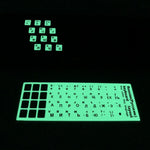 3 autocolantes luminosos para teclado para computador portátil e de secretária, autocolantes para teclado em inglês, árabe, russo com letras pretas, inglês, italiano, alemão, espanhol, japonês, francês, coreano, hebraico, tailandês