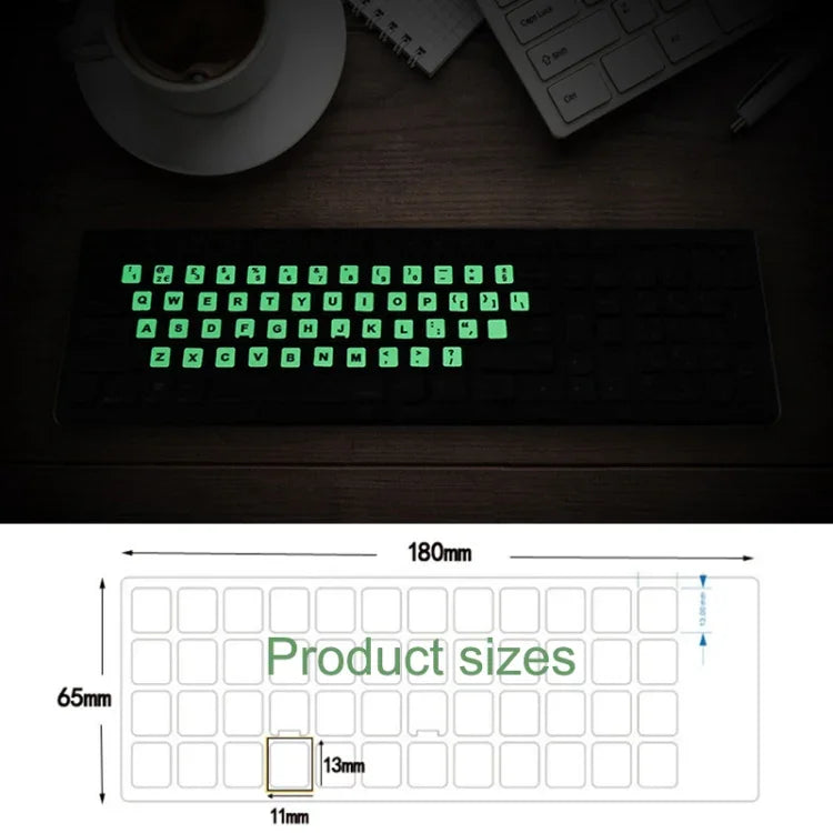 3 autocolantes luminosos para teclado para computador portátil e de secretária, autocolantes para teclado em inglês, árabe, russo com letras pretas, inglês, italiano, alemão, espanhol, japonês, francês, coreano, hebraico, tailandês