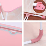 Secretária dobrável USB para computador com ventoinha e lâmpada, tamanho: 60x40x28cm, preto frio, rosa adolescente, azul céu, bordo branco, nogueira, verde proteção ocular