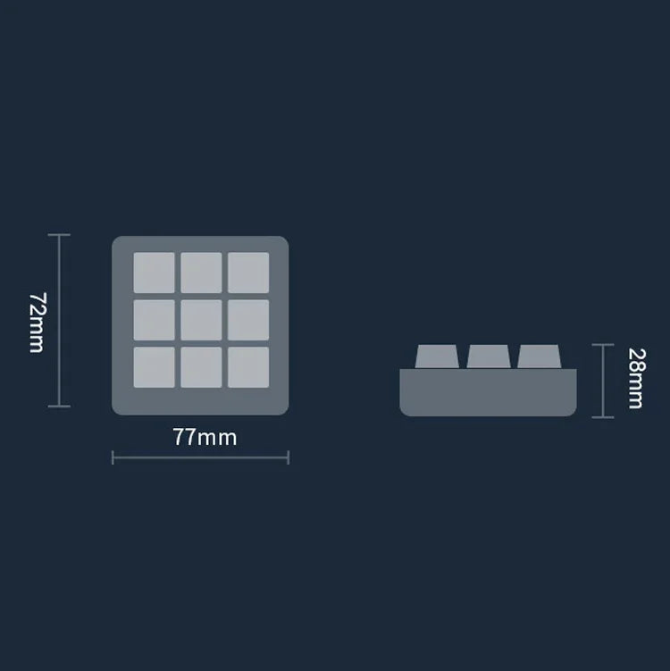 Vaydeer JP1011 Teclado Mecânico Mini Portátil com 9 Teclas Personalizado, Comprimento do Cabo: 1m