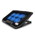 Base para portátil NUOXI H9 com suporte para ventoinha, 6 ventoinhas, preto