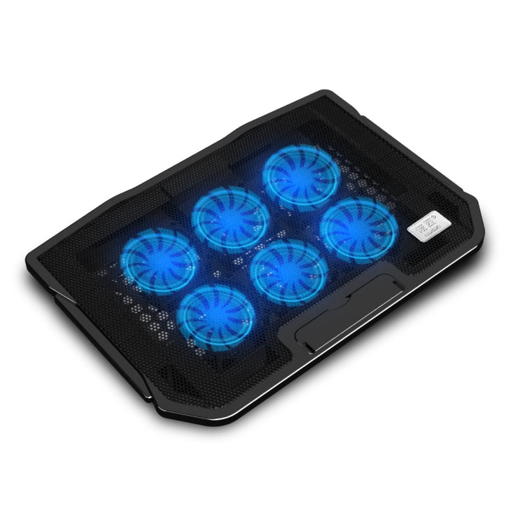 Base para portátil NUOXI H9 com suporte para ventoinha, 6 ventoinhas, preto