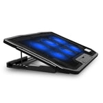 Base para portátil NUOXI H9 com suporte para ventoinha, 6 ventoinhas, preto